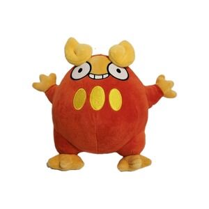Pokemon Darumaka Nintendo Game Freak Red Yellow Round Plush Stuffed Toy 8" EUC